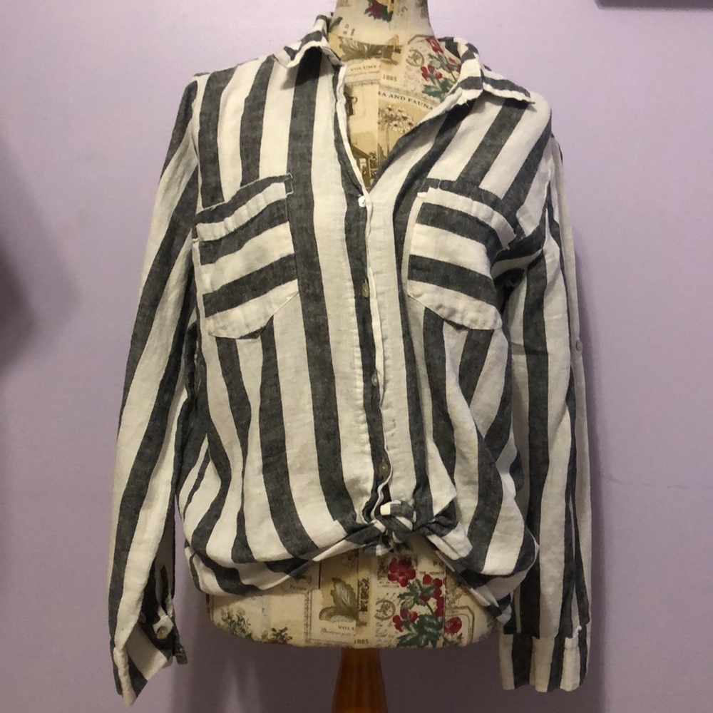 Striped button up shirt
